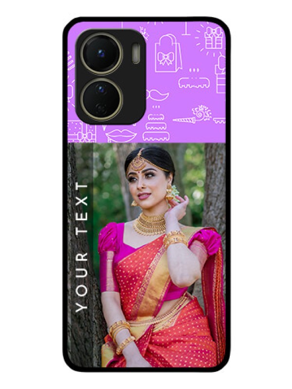 Custom Vivo T2x 5G Custom Glass Mobile Case - Birthday Icons Design
