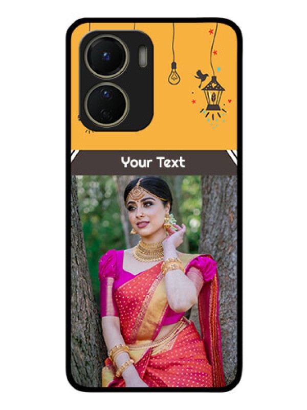 Custom Vivo T2x 5G Custom Glass Mobile Case - with Family Picture and Icons