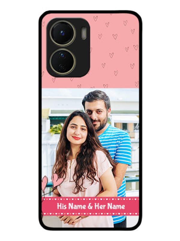 Custom Vivo T2x 5G Personalized Glass Phone Case - Love Design Peach Color