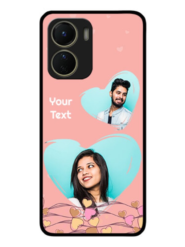 Custom Vivo T2x 5G Custom Glass Mobile Case - Love Doodle Design