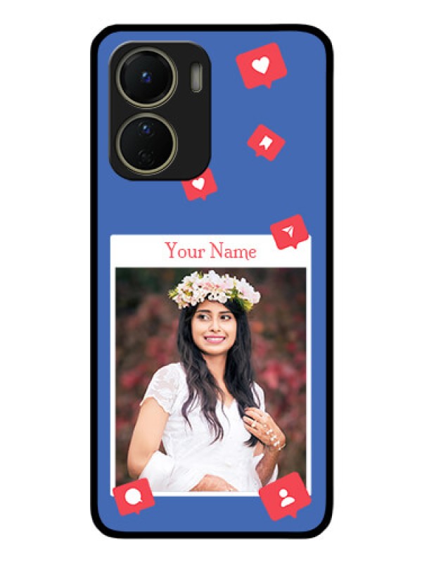 Custom Vivo T2X 5G Custom Glass Phone Case - Like Share And Comment Design