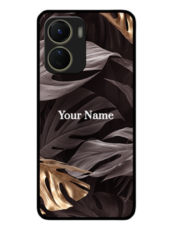 Custom Vivo T2X 5G Personalised Glass Phone Case - Wild Leaves digital paint Design
