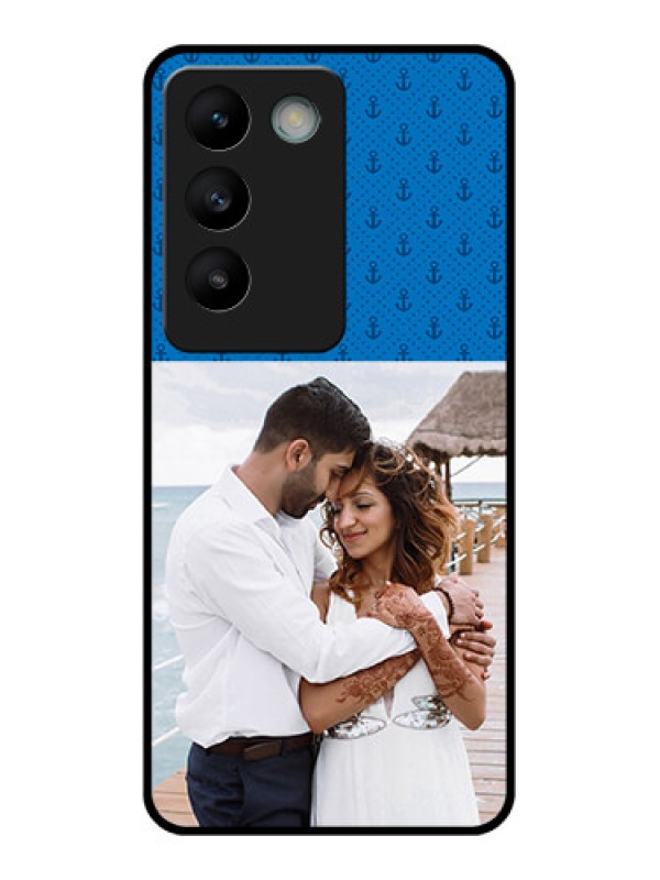 Custom Vivo T3 5G Custom Glass Phone CaseBlue Anchors Design