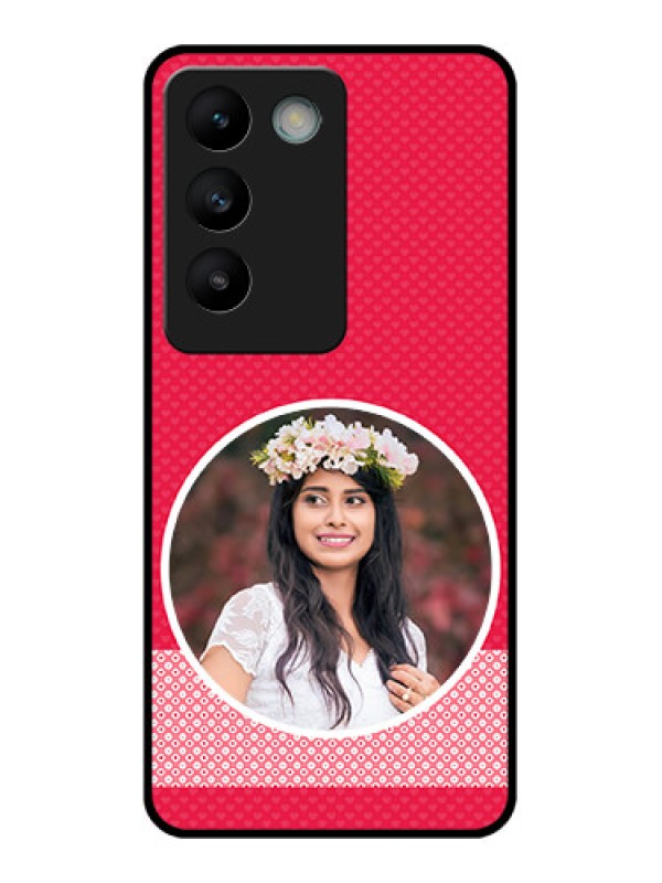 Custom Vivo T3 5G Custom Glass Phone CasePink Color Pattern Design