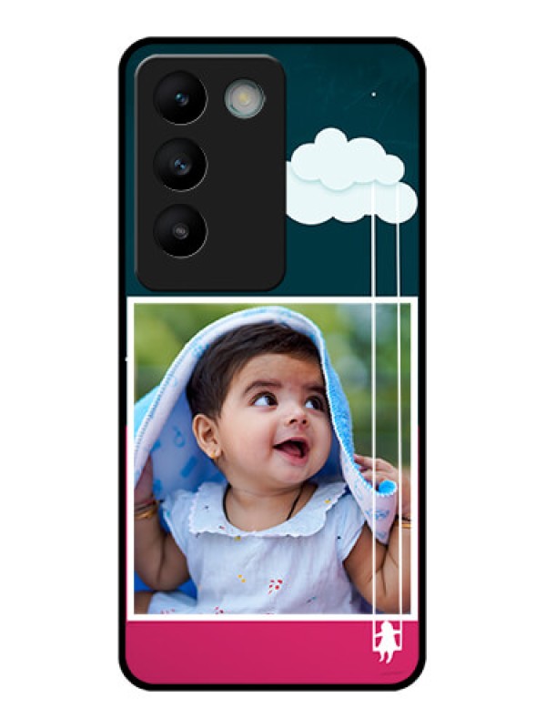 Custom Vivo T3 5G Custom Glass Phone CaseCute Girl With Cloud Design
