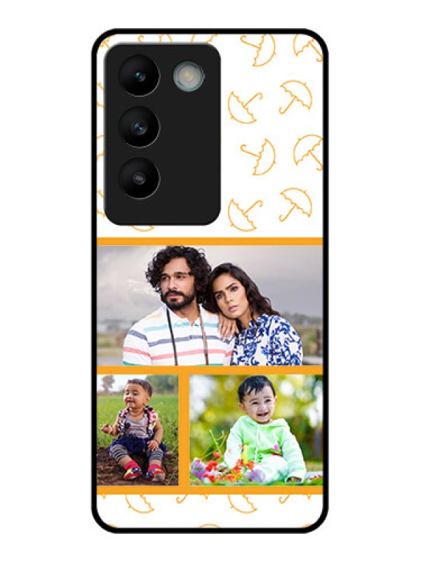Custom Vivo T3 5G Custom Glass Phone CaseYellow Pattern Design