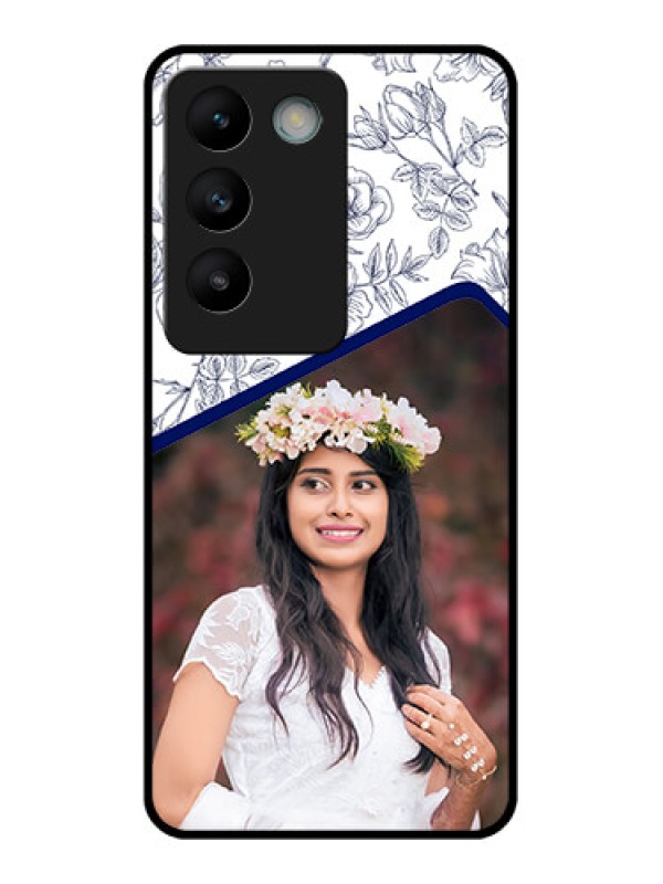 Custom Vivo T3 5G Custom Glass Phone CaseClassy Floral Design