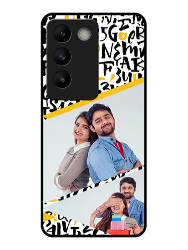 Custom Vivo T3 5G Custom Glass Phone CaseLetters Pattern Design