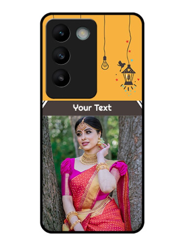 Custom Vivo T3 5G Custom Glass Phone CaseWith Family Picture And Icons