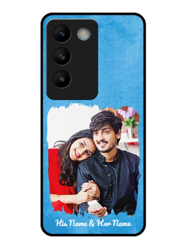 Custom Vivo T3 5G Custom Glass Phone Case - Blue Color Vintage Design