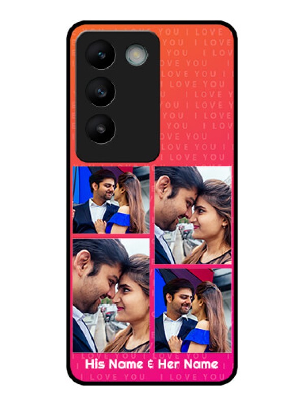 Custom Vivo T3 5G Custom Glass Phone CaseI Love You Pink Design