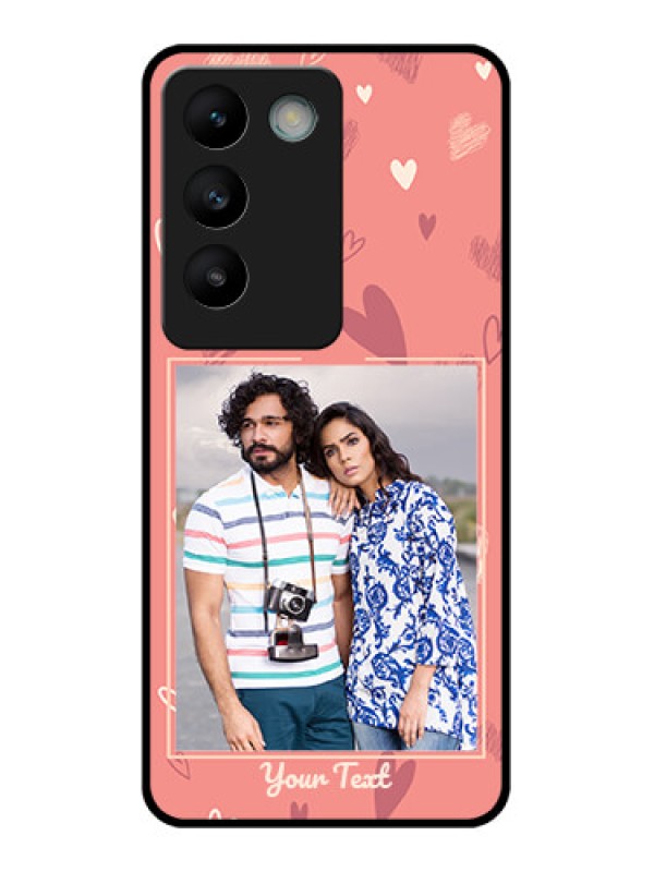 Custom Vivo T3 5G Custom Glass Phone CaseLove Doodle Art Design