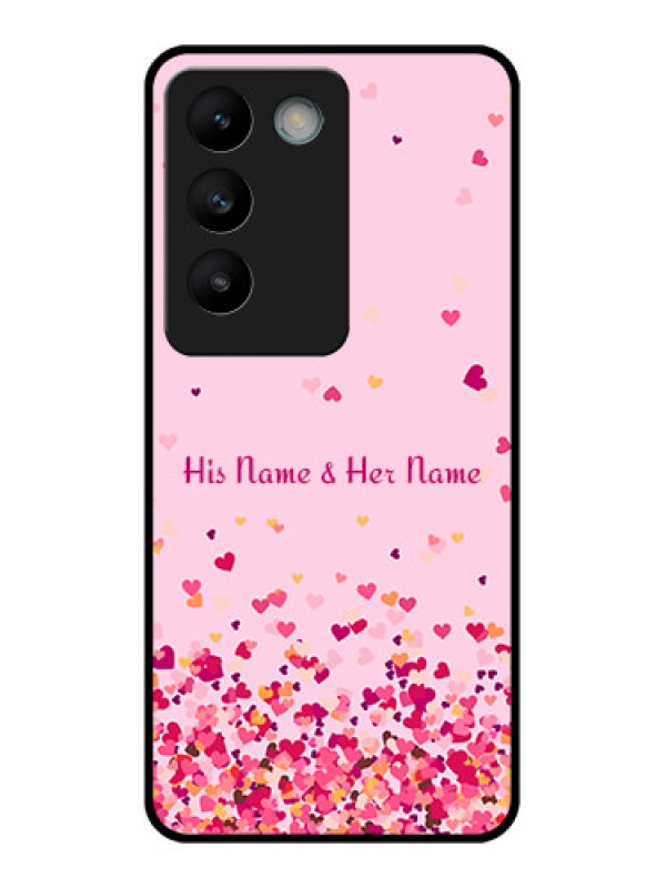 Custom Vivo T3 5G Custom Glass Phone CaseFloating Hearts Design