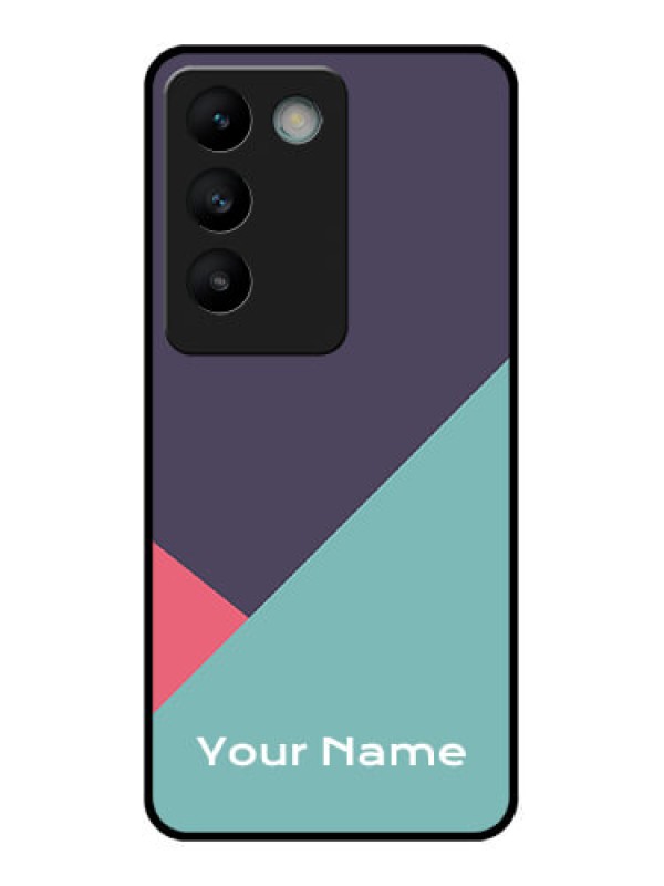 Custom Vivo T3 5G Custom Glass Phone CaseTri Color Abstract Design