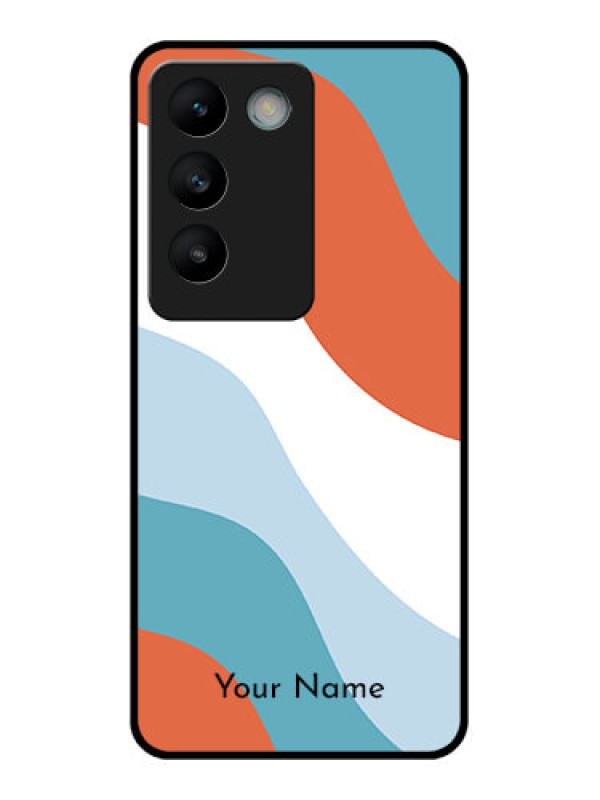 Custom Vivo T3 5G Custom Glass Phone CaseColoured Waves Design
