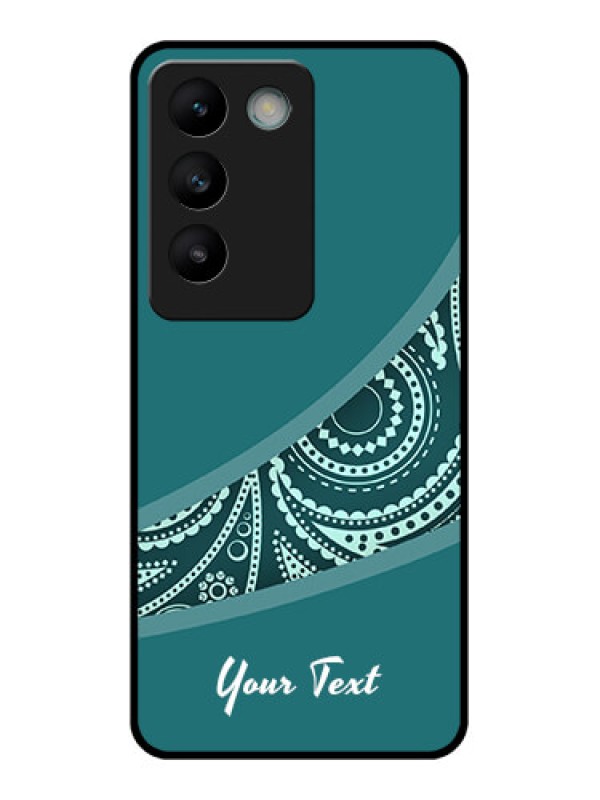 Custom Vivo T3 5G Custom Glass Phone CaseSemi Visible Floral Design