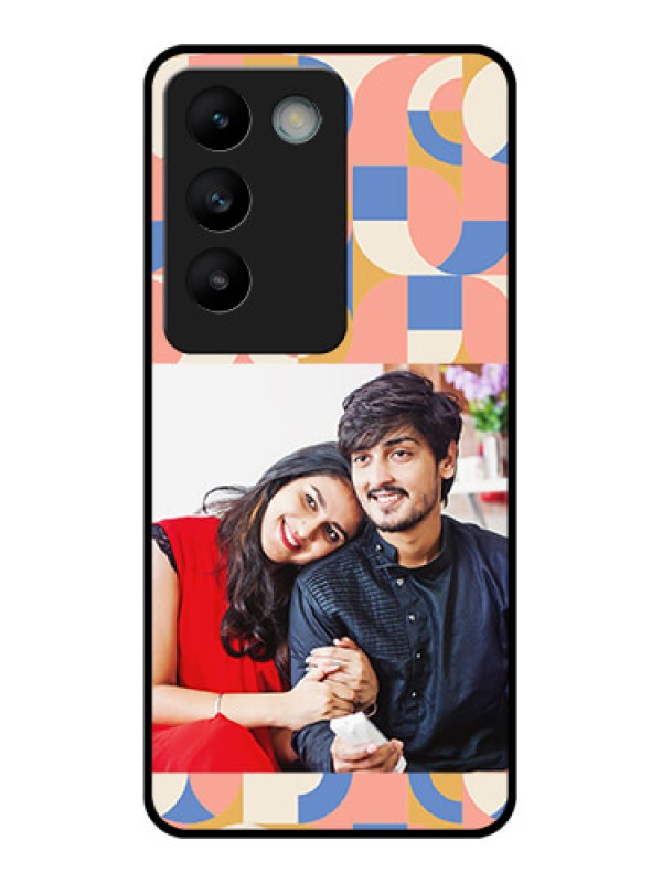 Custom Vivo T3 5G Custom Glass Phone CaseSemi - Circle Maze Pattern Design