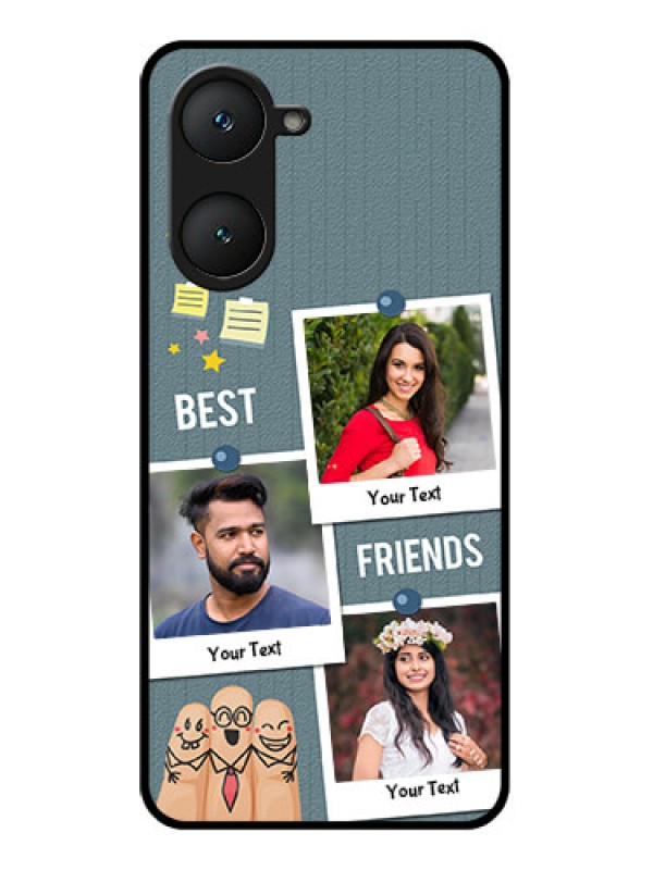 Custom Vivo T3 Lite 5G Custom Glass Phone Case - Sticky Frames And Friendship Design