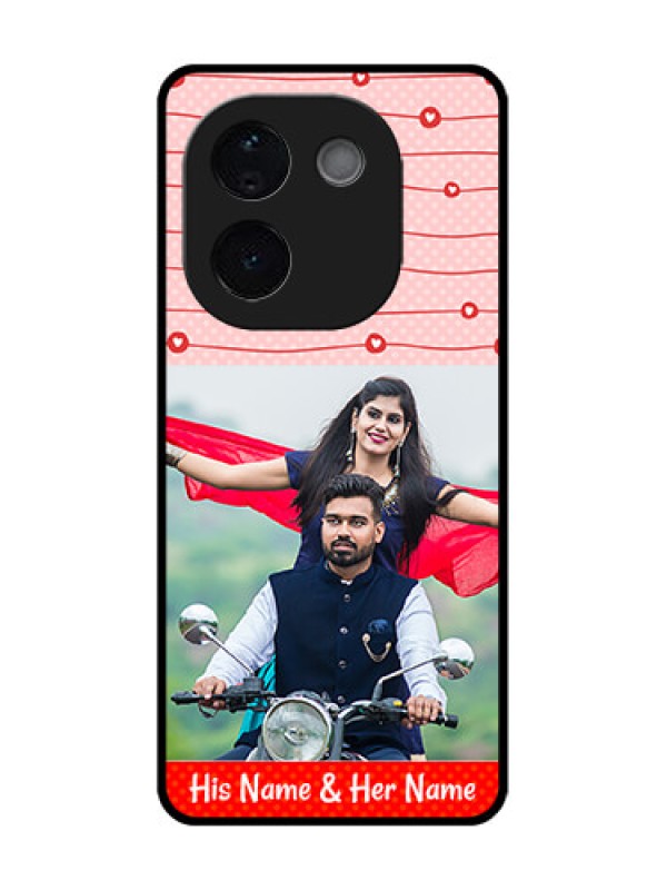 Custom Vivo T3 Pro 5G Custom Glass Phone CaseRed Pattern Case Design