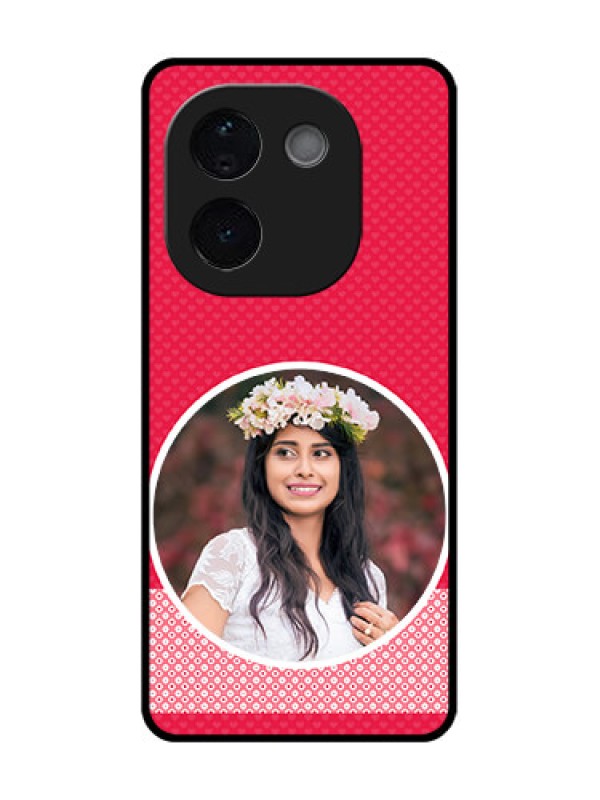 Custom Vivo T3 Pro 5G Custom Glass Phone CasePink Color Pattern Design