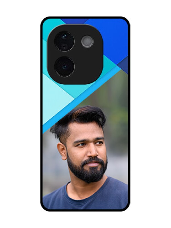Custom Vivo T3 Pro 5G Custom Glass Phone CaseBlue Pattern Design