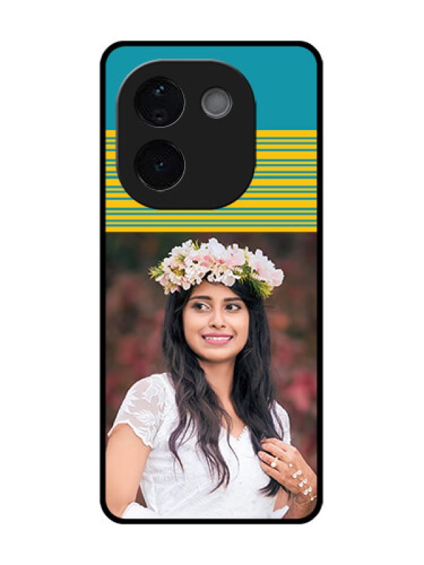 Custom Vivo T3 Pro 5G Custom Glass Phone CaseYellow and Blue Design