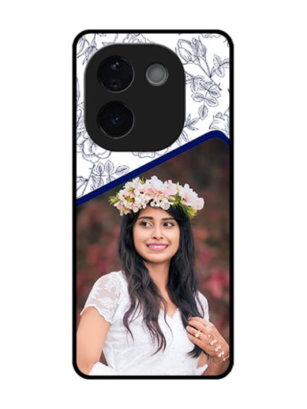 Custom Vivo T3 Pro 5G Custom Glass Phone CaseClassy Floral Design