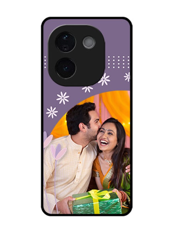Custom Vivo T3 Pro 5G Custom Glass Phone CaseLavender Flowers Design