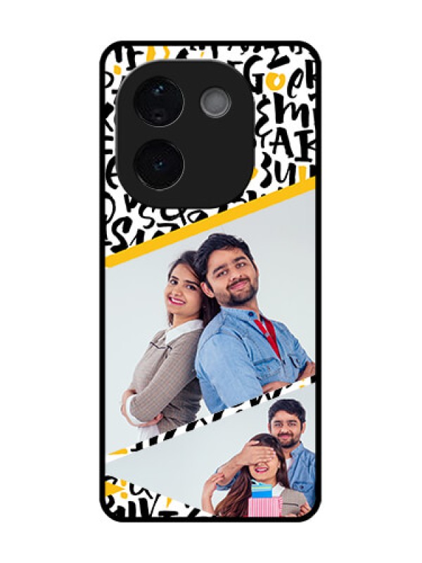 Custom Vivo T3 Pro 5G Custom Glass Phone CaseLetters Pattern Design