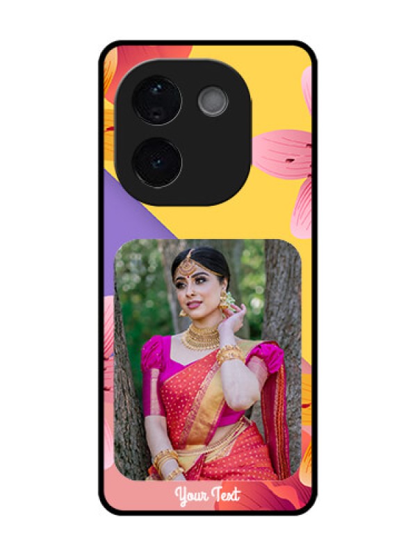 Custom Vivo T3 Pro 5G Custom Glass Phone Case3 Image With Vintage Floral Design