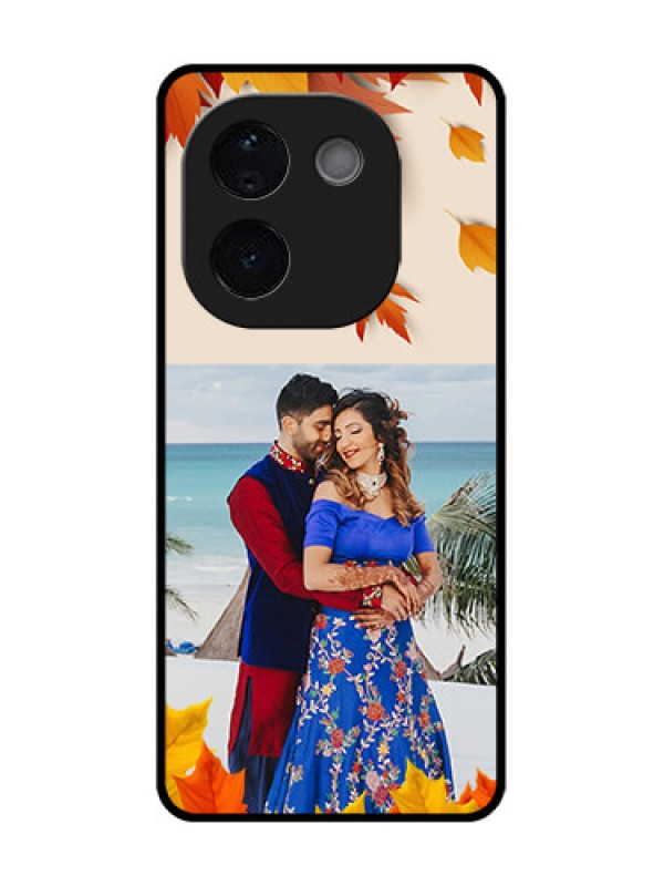 Custom Vivo T3 Pro 5G Custom Glass Phone CaseAutumn Maple Leaves Design