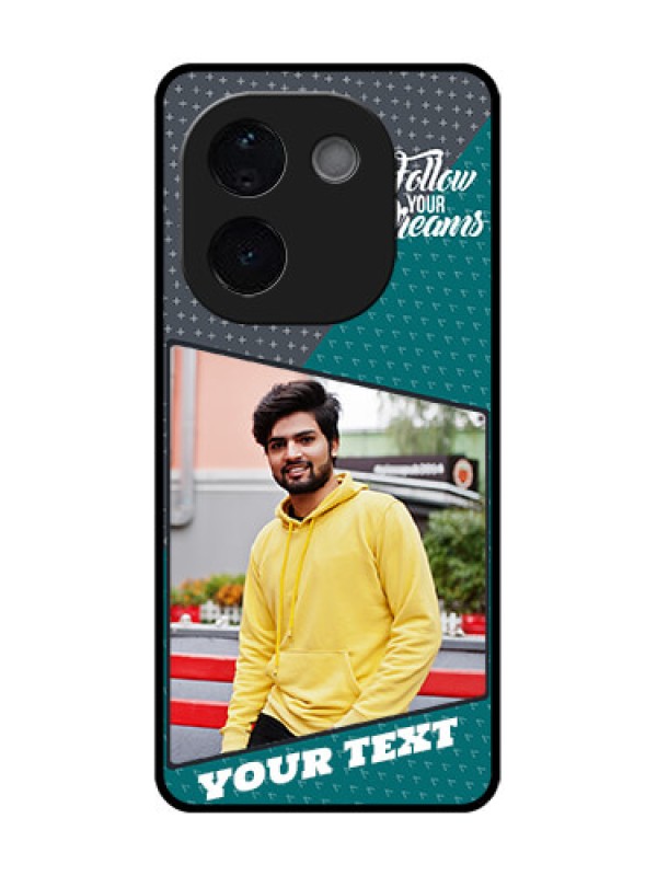 Custom Vivo T3 Pro 5G Custom Glass Phone CaseBackground Pattern Design With Quote