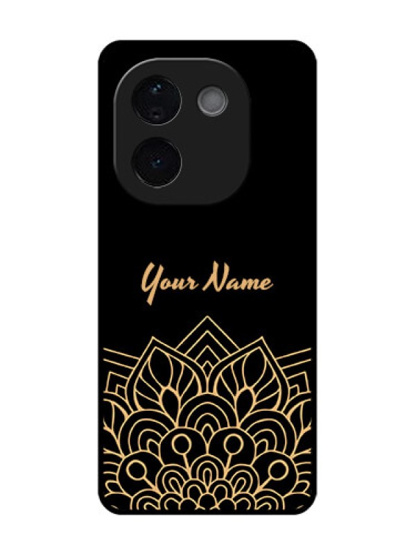 Custom Vivo T3 Pro 5G Custom Glass Phone CaseGolden Mandala Design