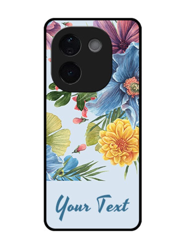 Custom Vivo T3 Pro 5G Custom Glass Phone CaseStunning Watercolored Flowers Painting Design