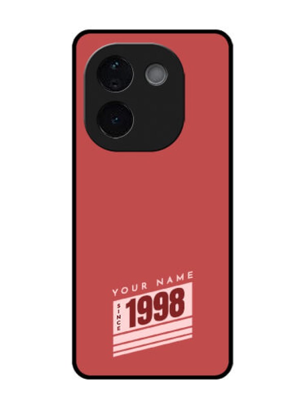 Custom Vivo T3 Pro 5G Custom Glass Phone CaseRed Custom Year Of Birth Design