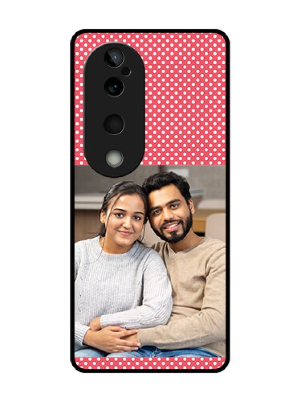 Custom Vivo T3 Ultra Custom Glass Phone CaseWhite Dotted Design