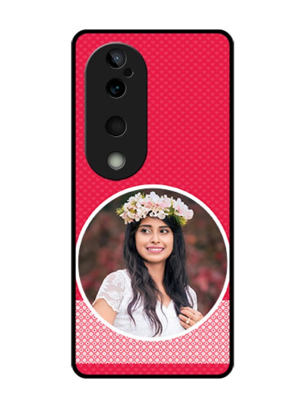 Custom Vivo T3 Ultra Custom Glass Phone CasePink Color Pattern Design