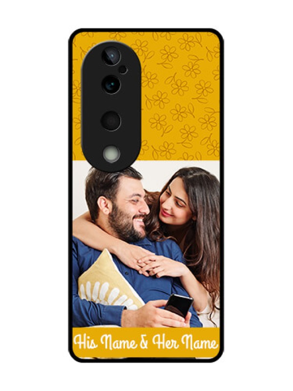 Custom Vivo T3 Ultra Custom Glass Phone CaseYellow Floral Design