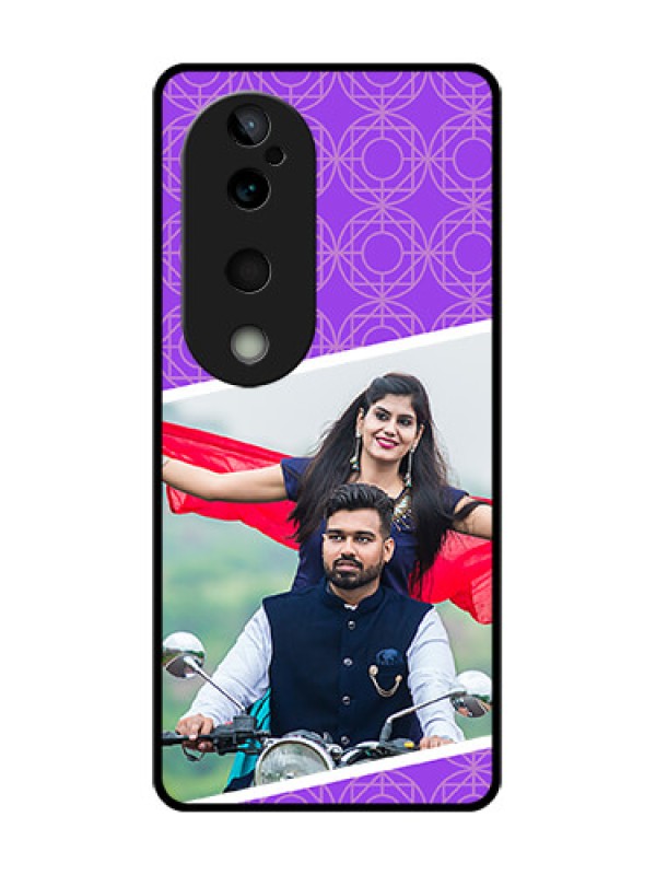 Custom Vivo T3 Ultra Custom Glass Phone CaseViolet Color Pattern Design