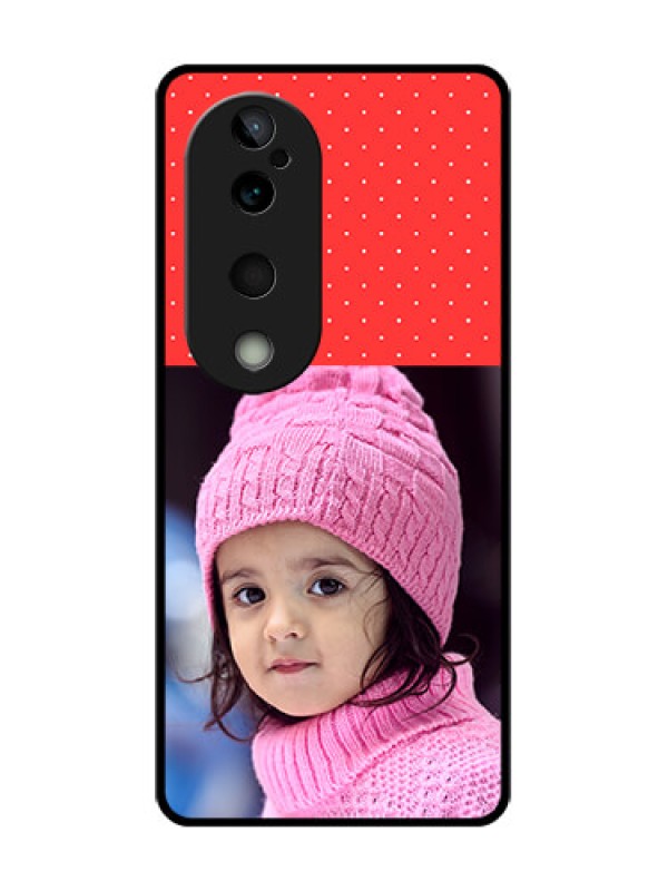 Custom Vivo T3 Ultra Custom Glass Phone CaseRed Pattern Design
