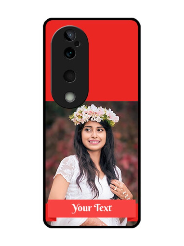 Custom Vivo T3 Ultra Custom Glass Phone CaseSimple Red Color Design
