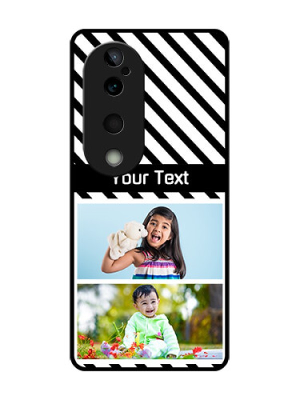 Custom Vivo T3 Ultra Custom Glass Phone CaseBlack And White Stripes Design