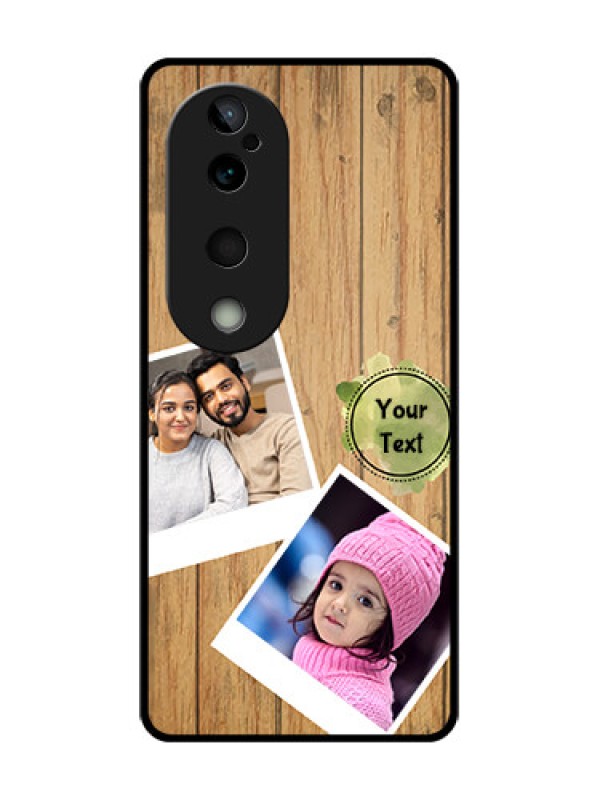 Custom Vivo T3 Ultra Custom Glass Phone CaseWooden Texture Design