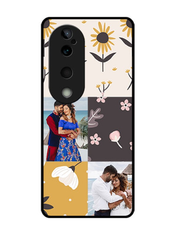 Custom Vivo T3 Ultra Custom Glass Phone Case3 Images With Floral Design