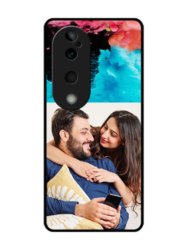 Custom Vivo T3 Ultra Custom Glass Phone CaseQuote With Acrylic Painting Design