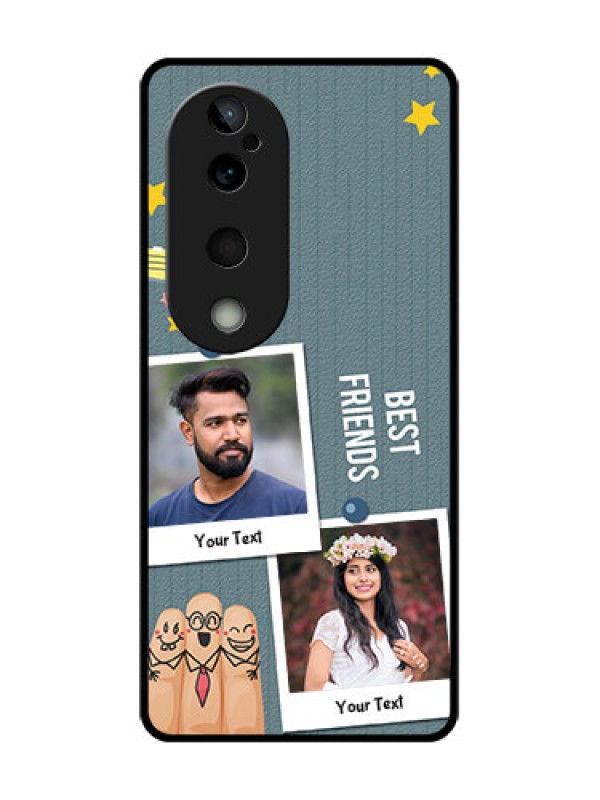 Custom Vivo T3 Ultra Custom Glass Phone CaseSticky Frames And Friendship Design