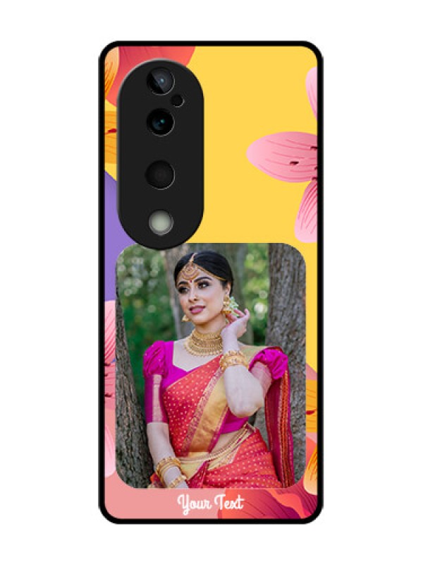 Custom Vivo T3 Ultra Custom Glass Phone Case3 Image With Vintage Floral Design