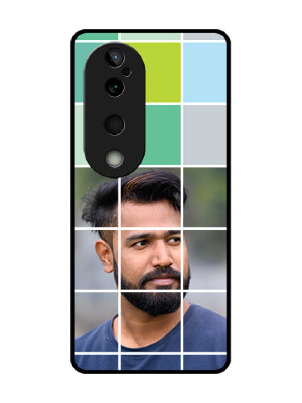 Custom Vivo T3 Ultra Custom Glass Phone CaseWith White Box Pattern