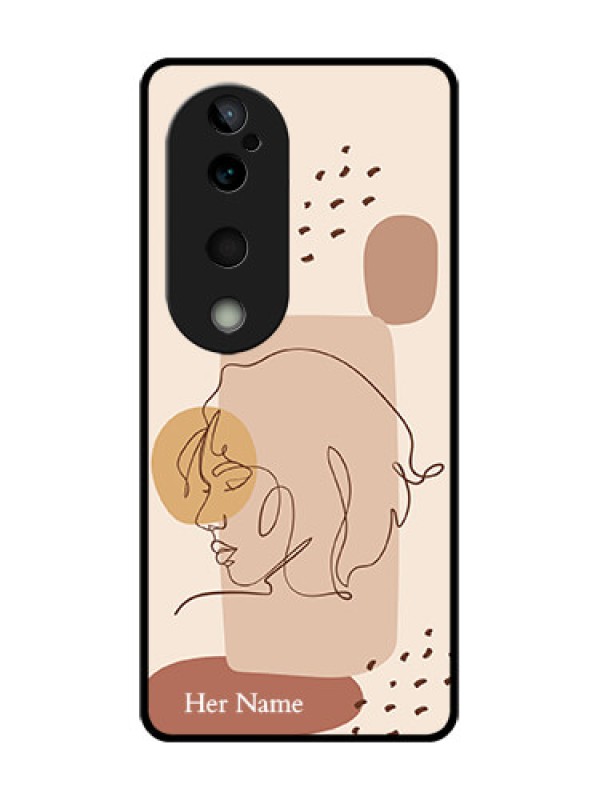 Custom Vivo T3 Ultra Custom Glass Phone CaseCalm Woman Line Art Design
