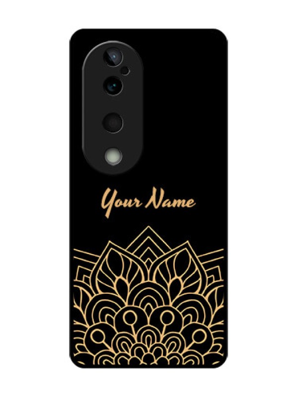 Custom Vivo T3 Ultra Custom Glass Phone CaseGolden Mandala Design